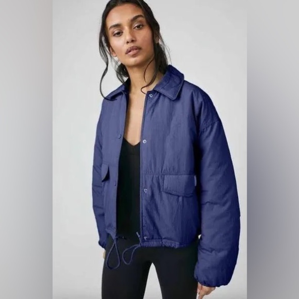 FP MOVEMENT Off The Bleachers Coaches Jacket Midnight Navy